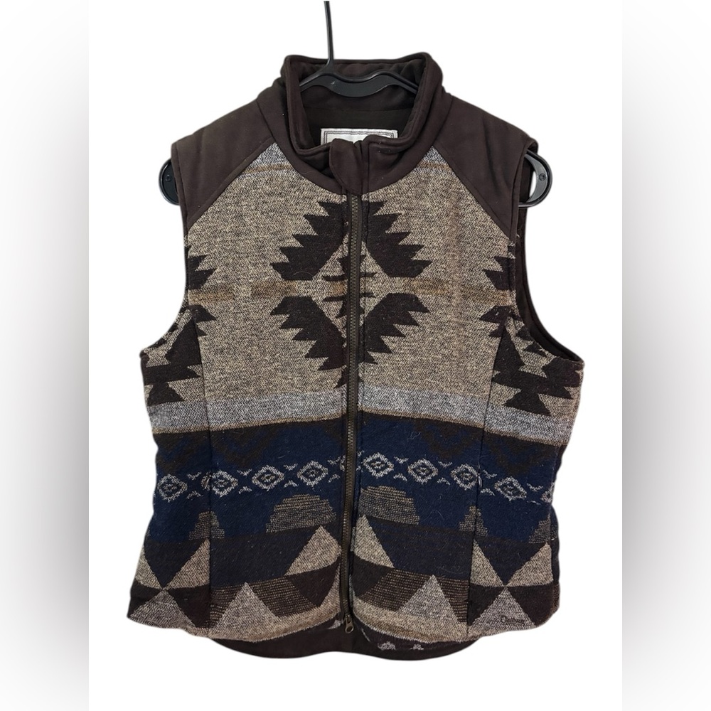 Outback Trading Company Wool Blend Western Aztec Pattern Vest | Size M
